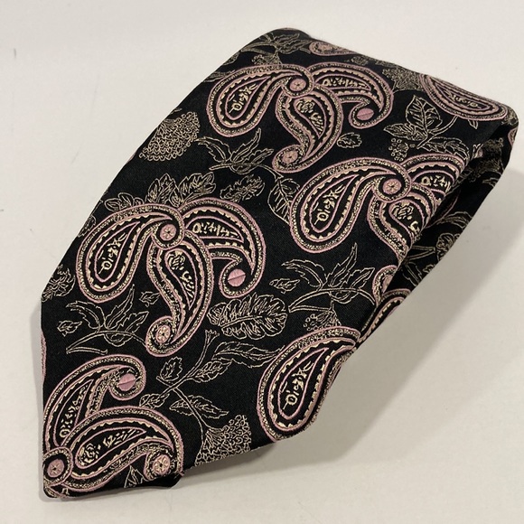 Robert Talbott Other - Robert Talbott Best of Class Tie Black with Pink Paisley